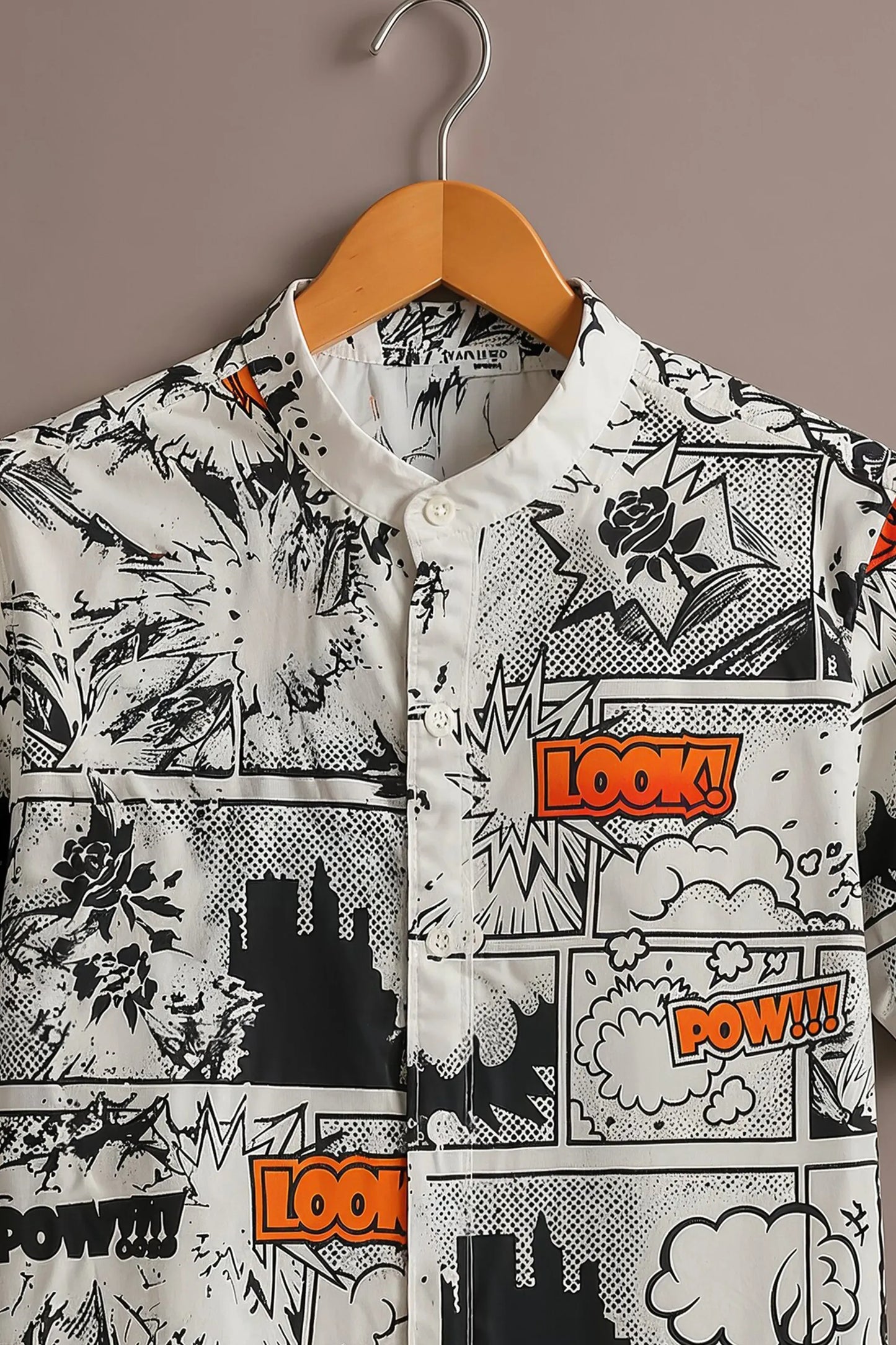 Teeshift Men's Premium Comic Pop Art Graphic Printed Half Sleeve Casual Cotton Shirt