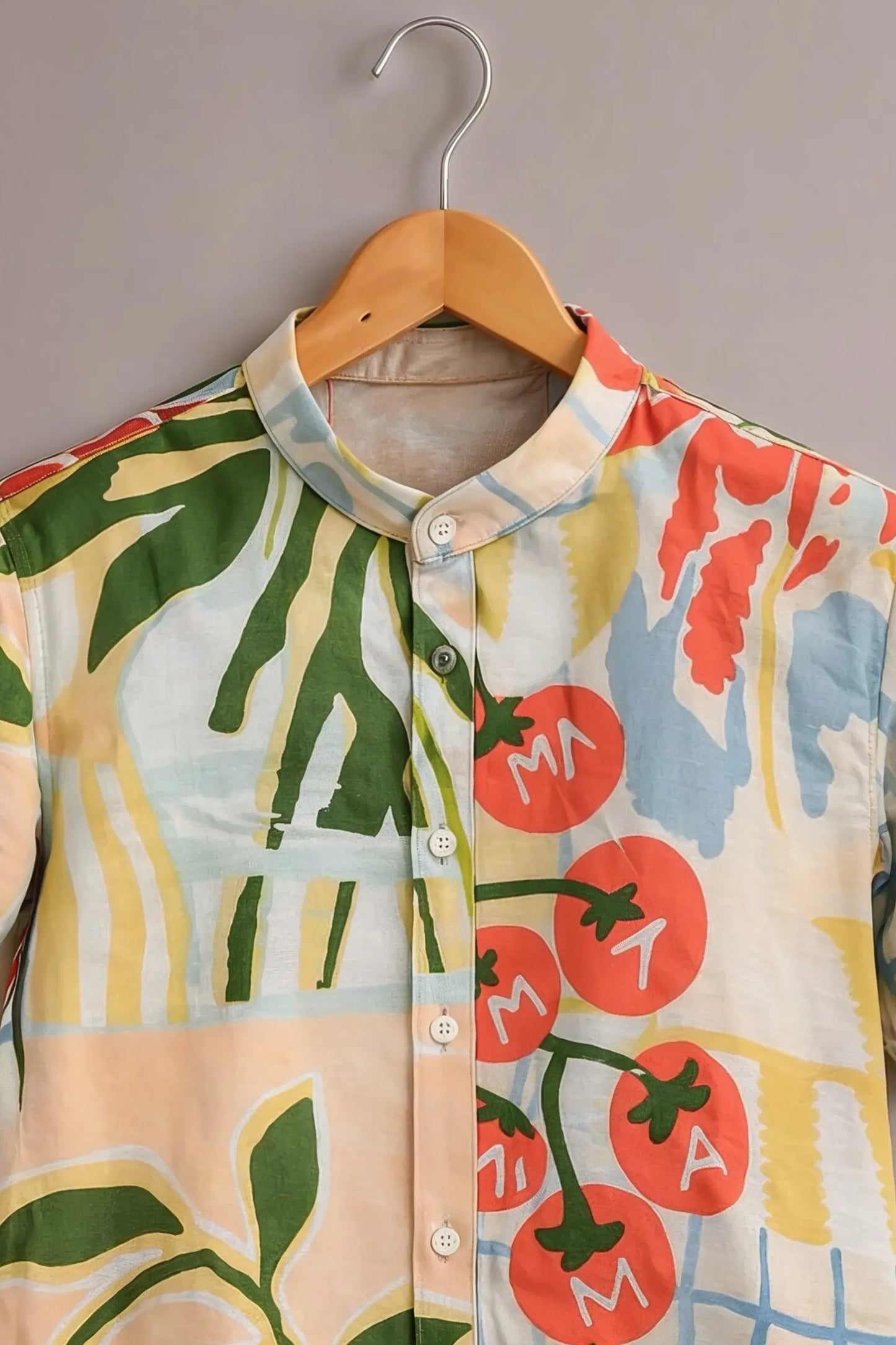 Teeshift Men's Premium Tropical Artistic Printed Half Sleeve Casual Cotton Shirt